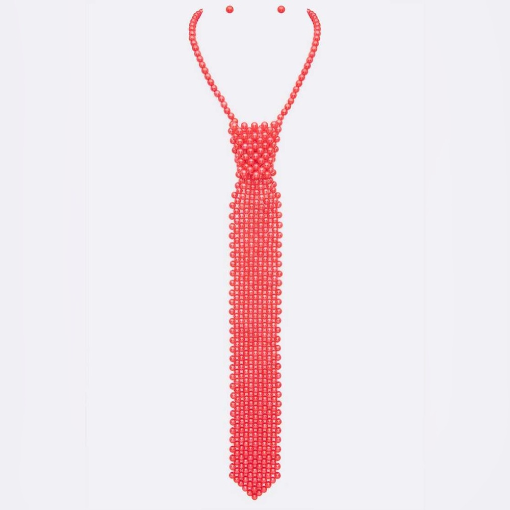 Pearl Neck Tie Statement Necklace - Picture 3 of 7